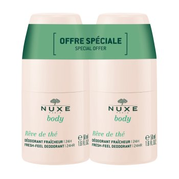 nuxe rêve de thé duo deodorante roll-on protezione 24 ore confezione doppia 2 x 50ml
